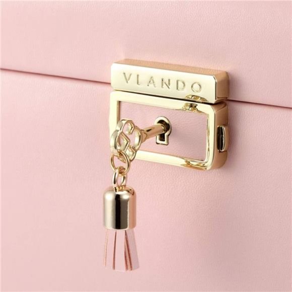 Lockable Jewelry Box Organizers with Key,Small Travel Earrings and Rings Jewelry - Picture 6 of 6